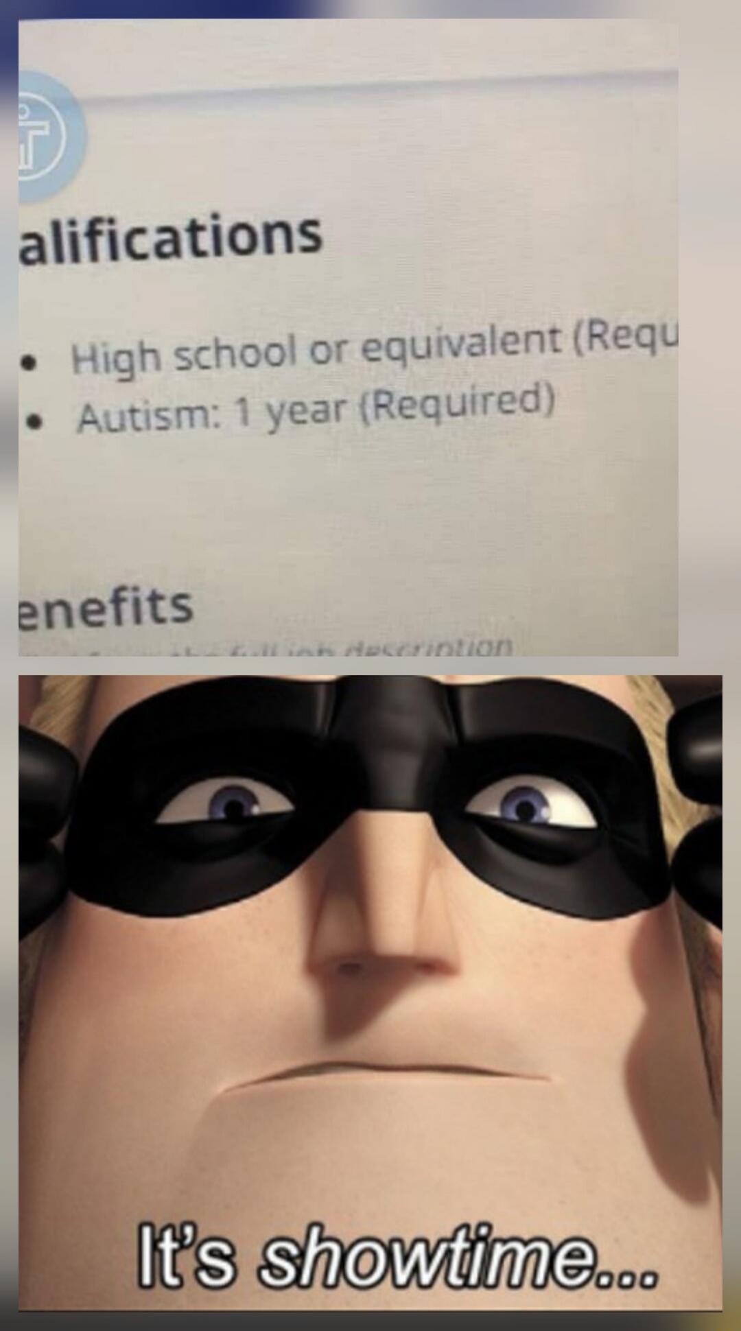 Qualifications
• High school or equivalent (Required)
• Autism: 1 year (Required)
• Benefits