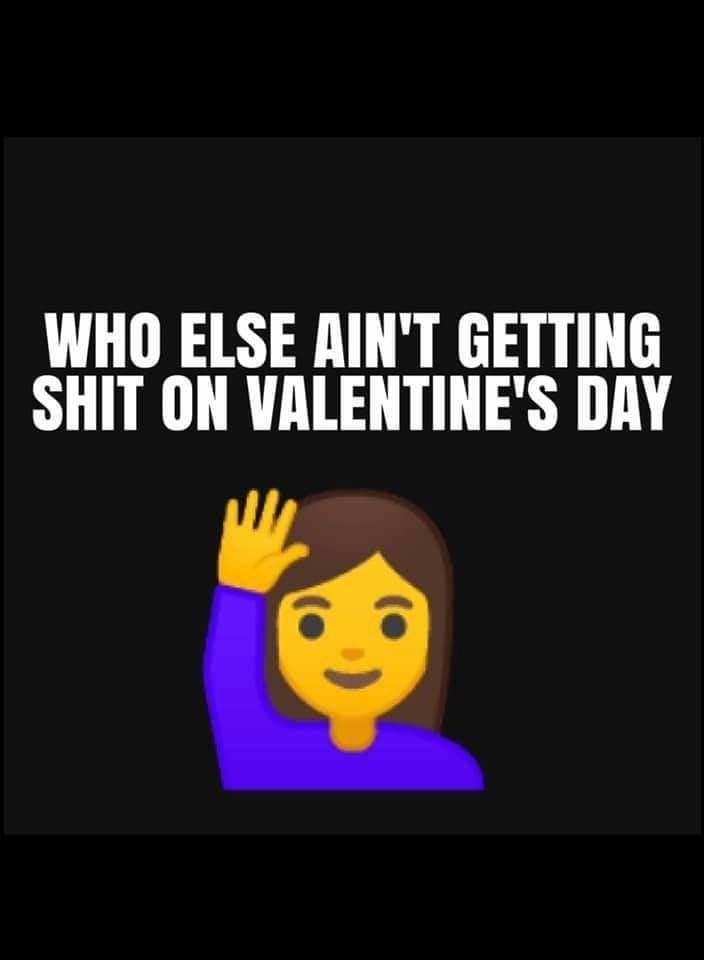 WHO ELSE AINT GETTING SHIT ON VALENTINES DAY