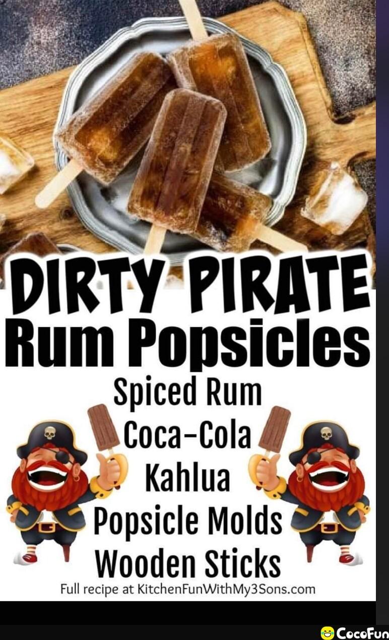 Rum IIIIISIIBS Spiced Rum Coca COIa Kahlua Popsicle Molds Wooden Sticks