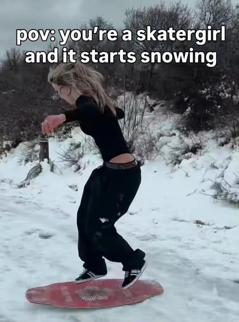 pov: you’re a skatergirl and it starts snowing