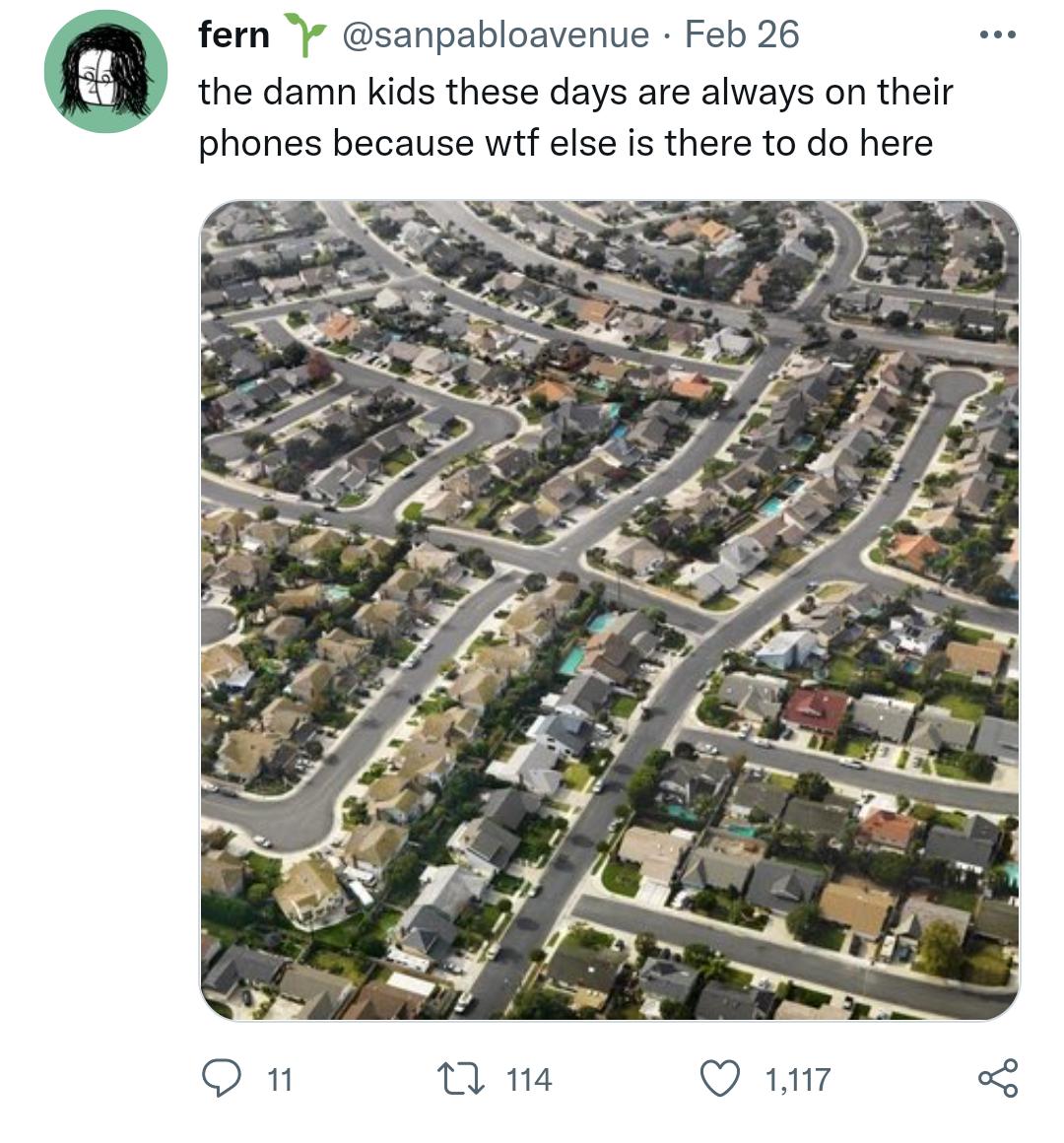 fern Y sanpabloavenue Feb 26 the damn kids these days are always on their phones because wif else is there to do here