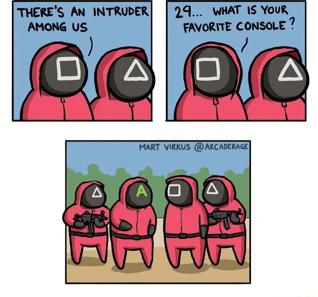 THERES AN INTRUDER 29 WHAT IS YoUR FAVORITE CONSOLE 7 FIART VIRKUS