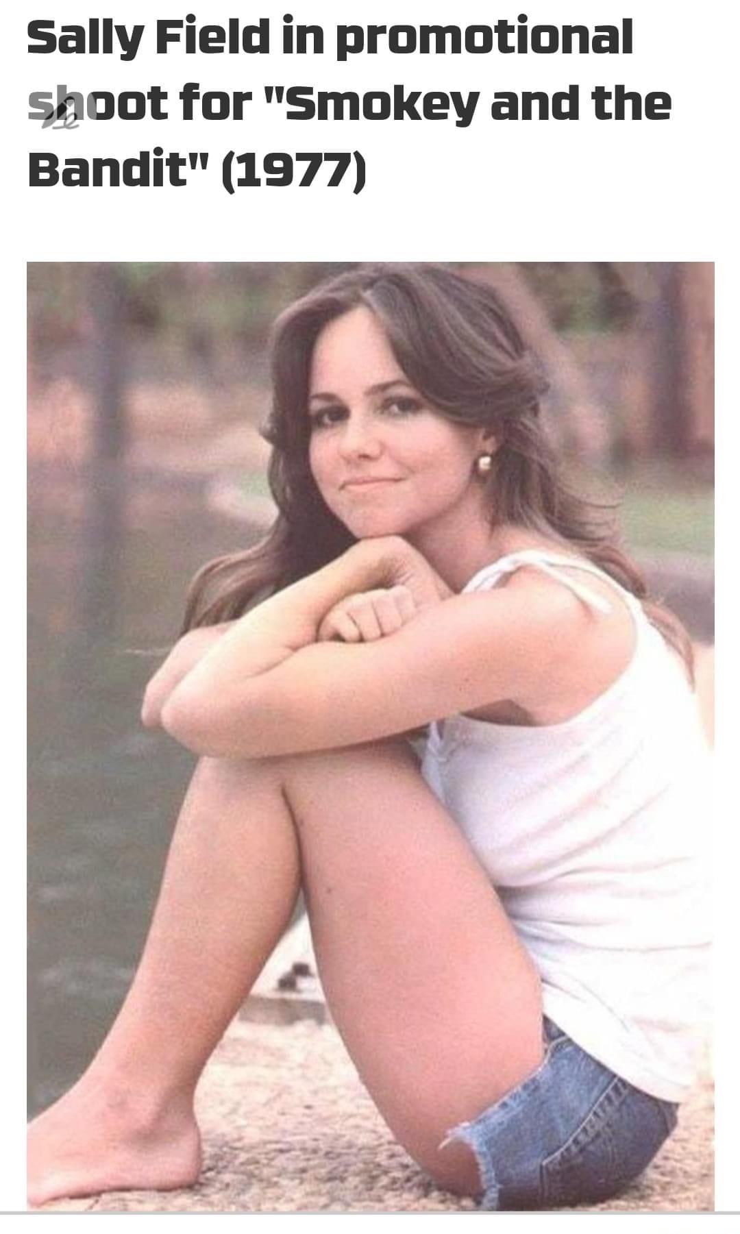 Sally Field in promotional shoot for Smokey and the Bandit 1977