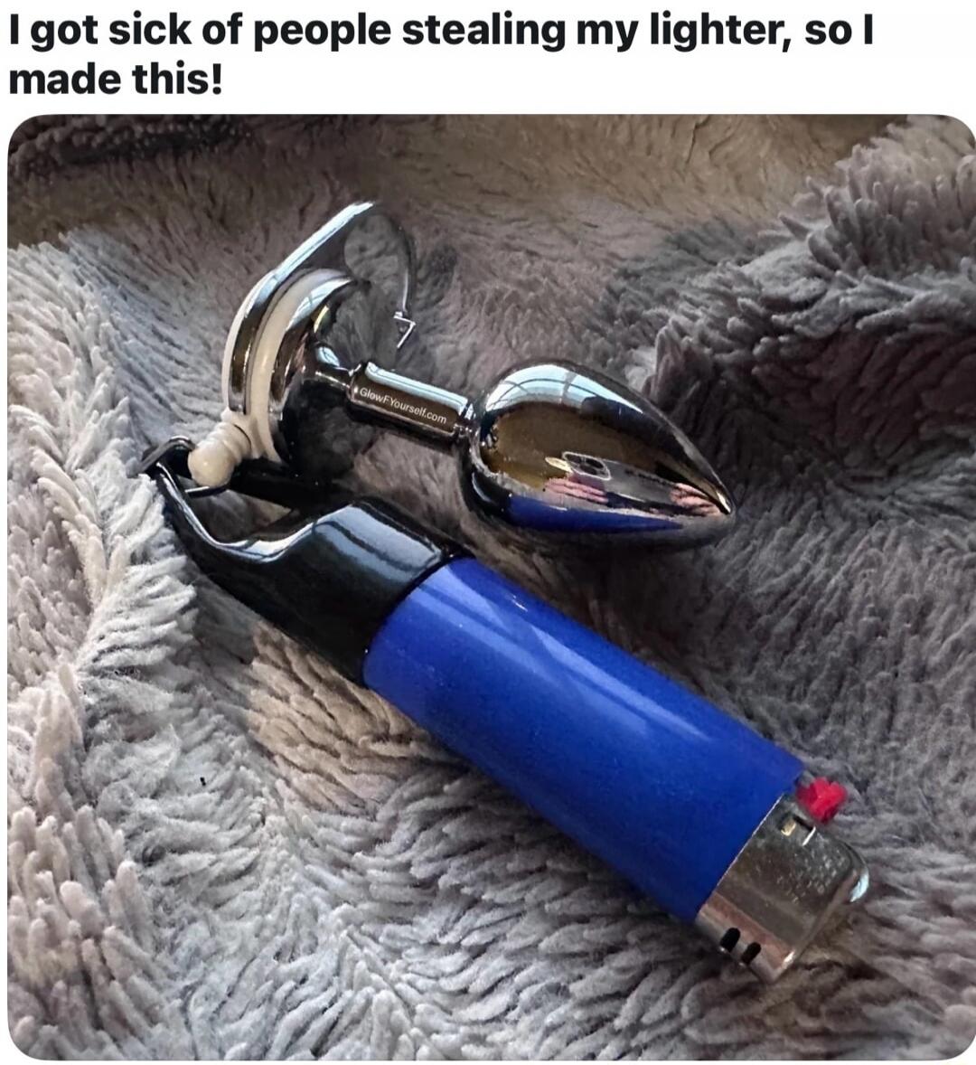I got sick of people stealing my lighter, so I made this!