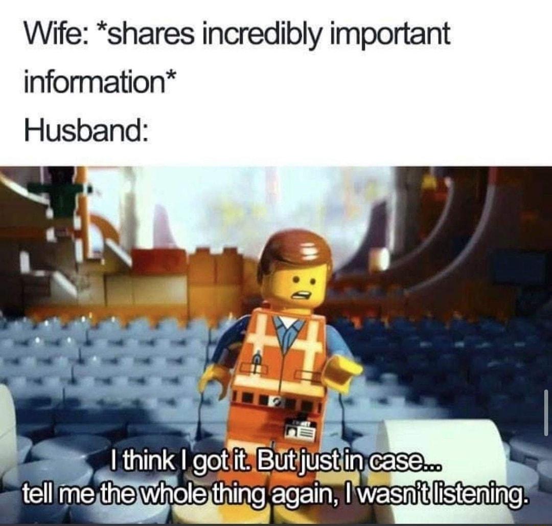 Wife shares incredibly important information Husband g think got Bt justin casew telllme thewhol ninekereE iz smt fsteniey