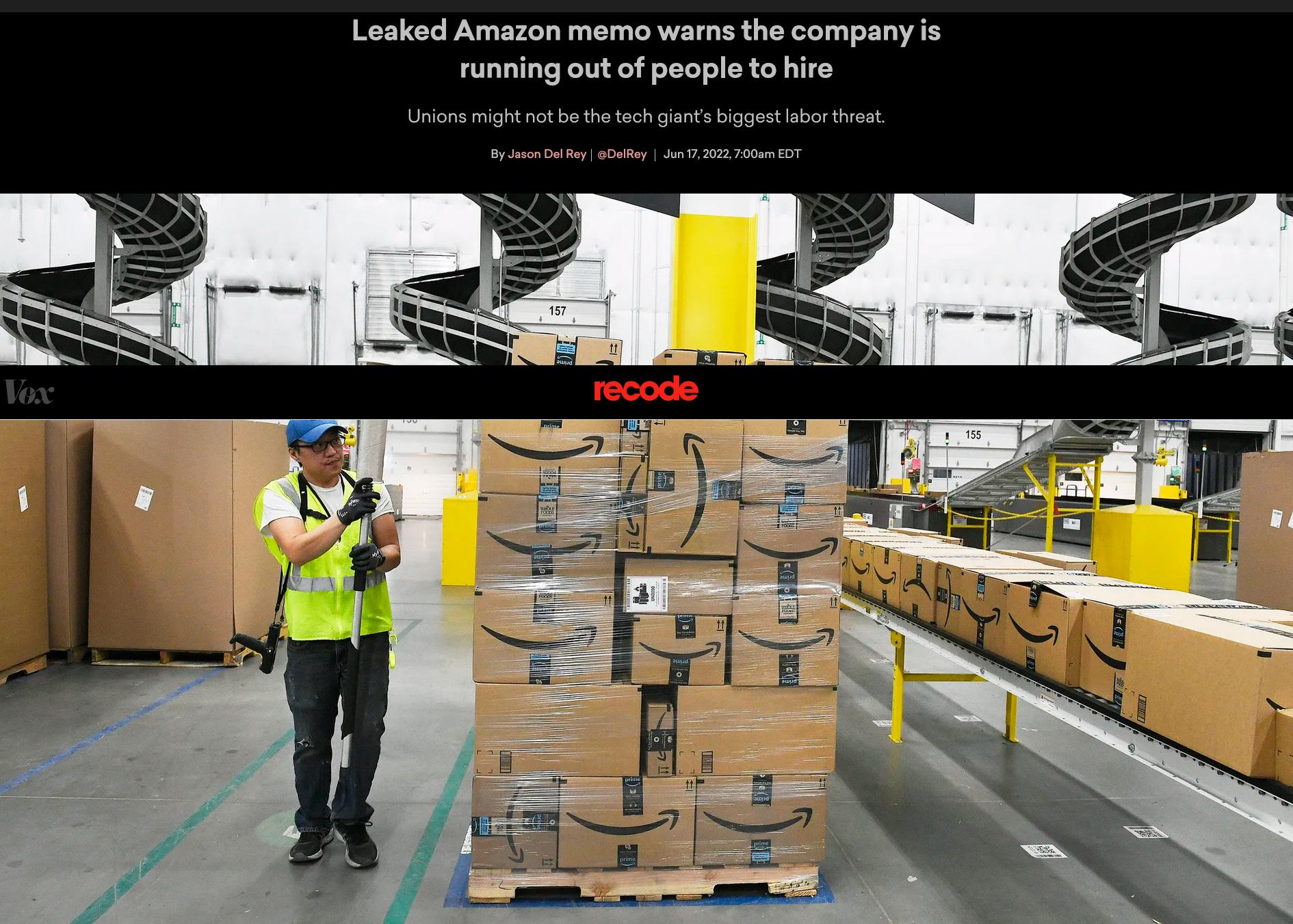 L CTe NG VAT W T LRVE TG R 1 TRGT T T ETVA TS running out of people to hire Unions might not be the tech giants biggest labor threat By Jason Del Rey DelRey Jun172022700am EDT