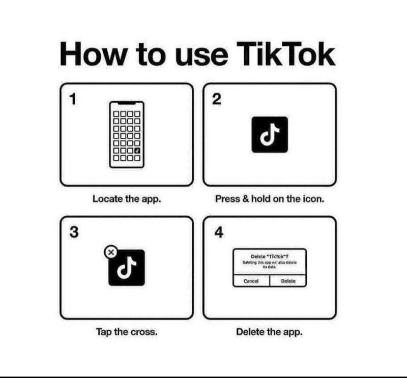 How to use TikTok 1 2 Locate the app Press hold on the lcon Tap the cross Delete the app