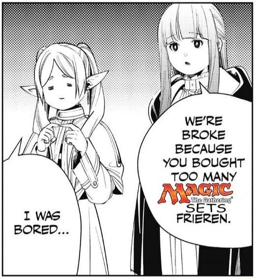 WE'RE BROKE BECAUSE YOU BOUGHT TOO MANY Magic The Gathering SETS FRIEREN. I WAS BORED...