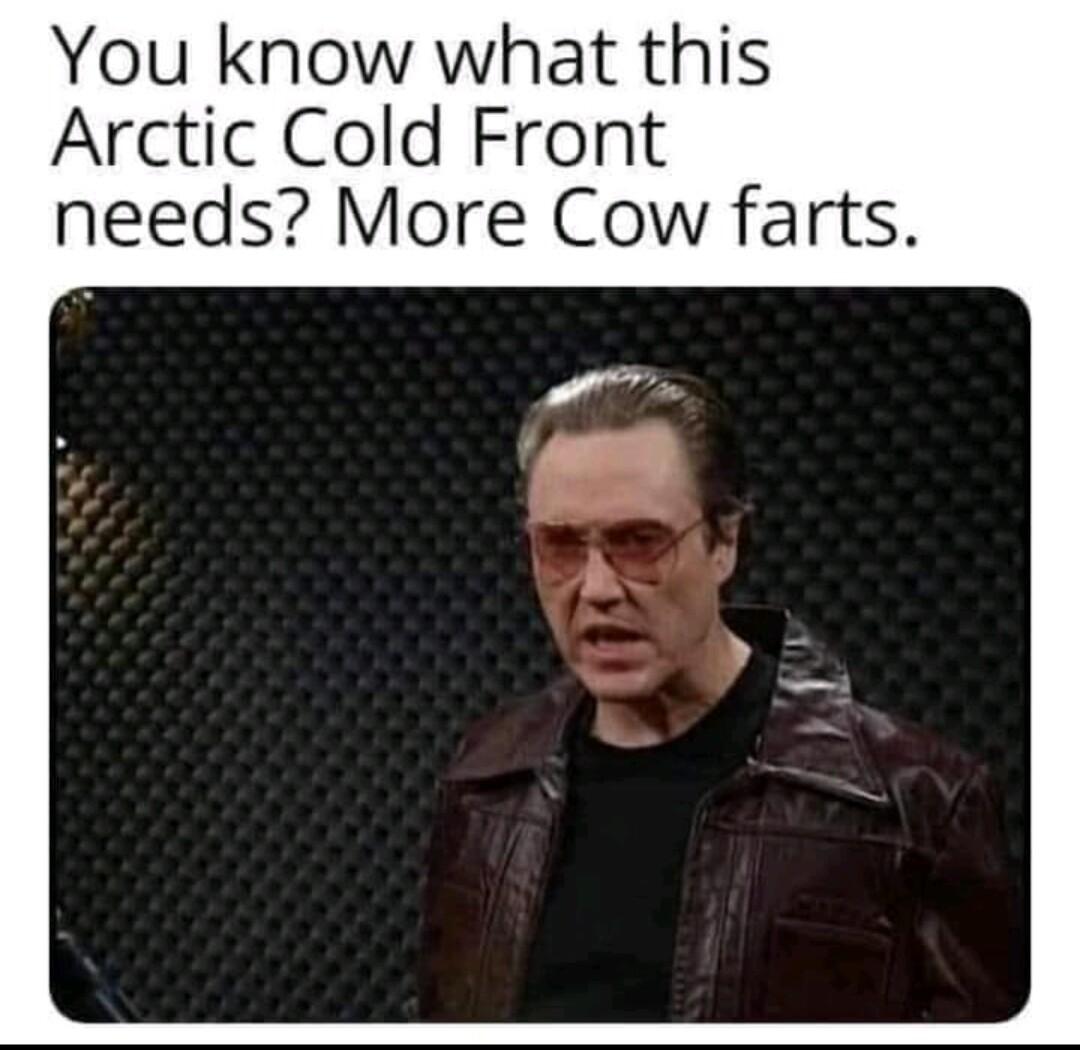 You know what this Arctic Cold Front needs More Cow farts