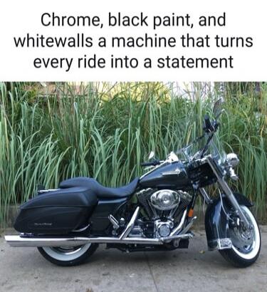 Chrome, black paint, and whitewalls a machine that turns every ride into a statement