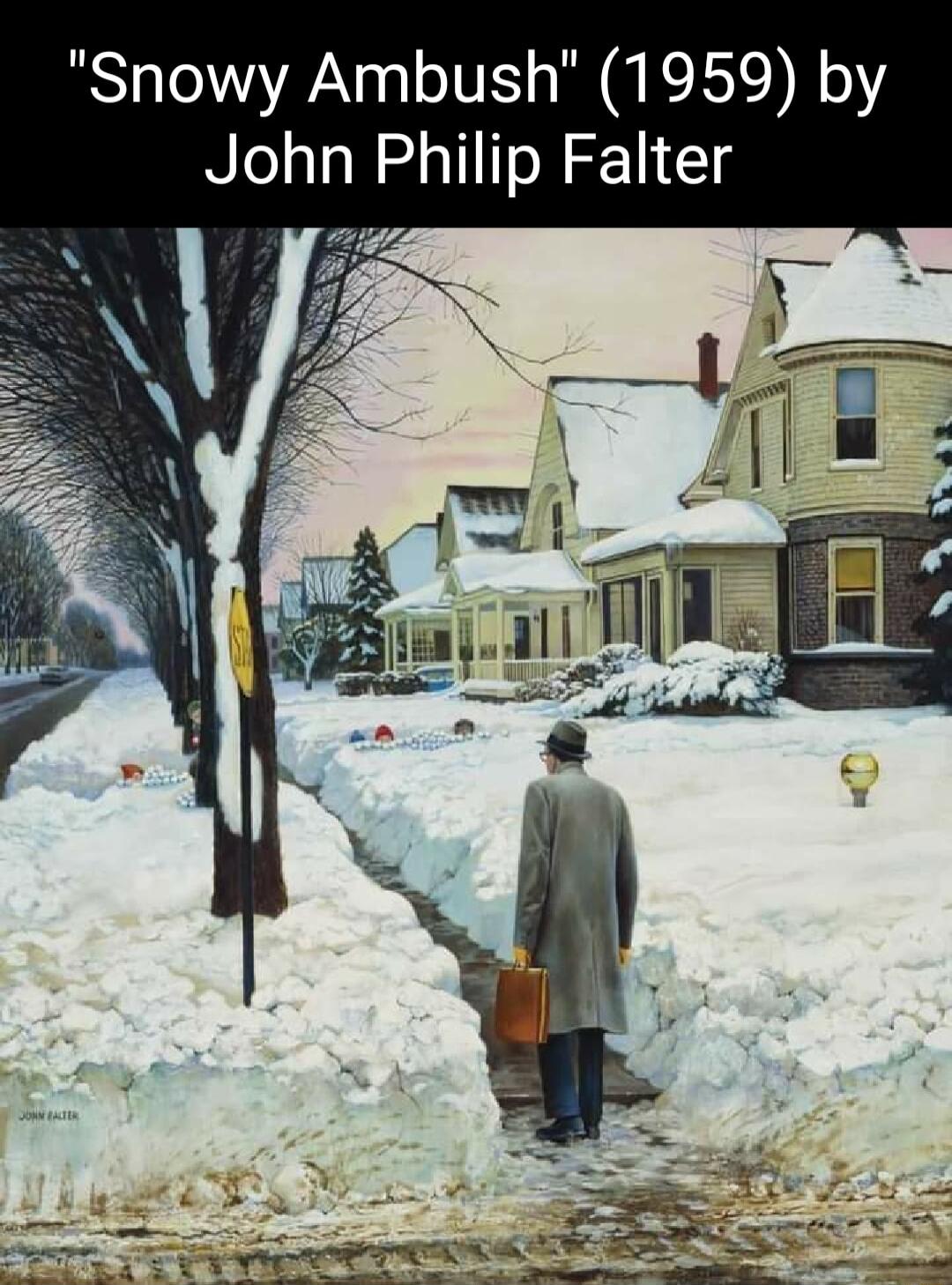 Snowy Ambush 1959 by John Philip Falter