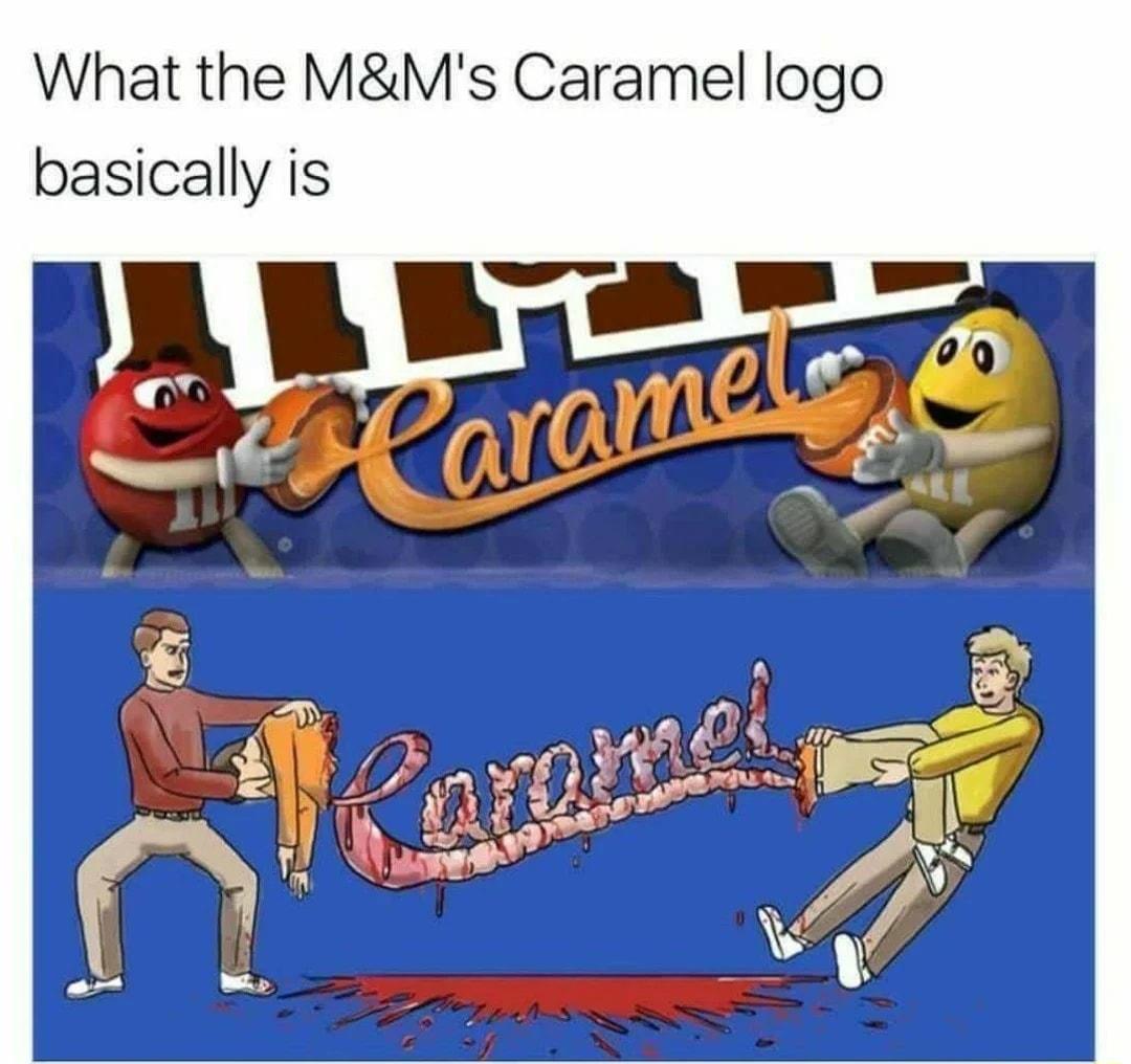 What the MMs Caramel logo basically is