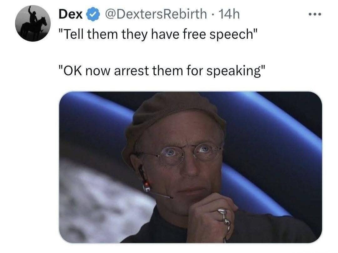 Tell them they have free speech OK now arrest them for speaking