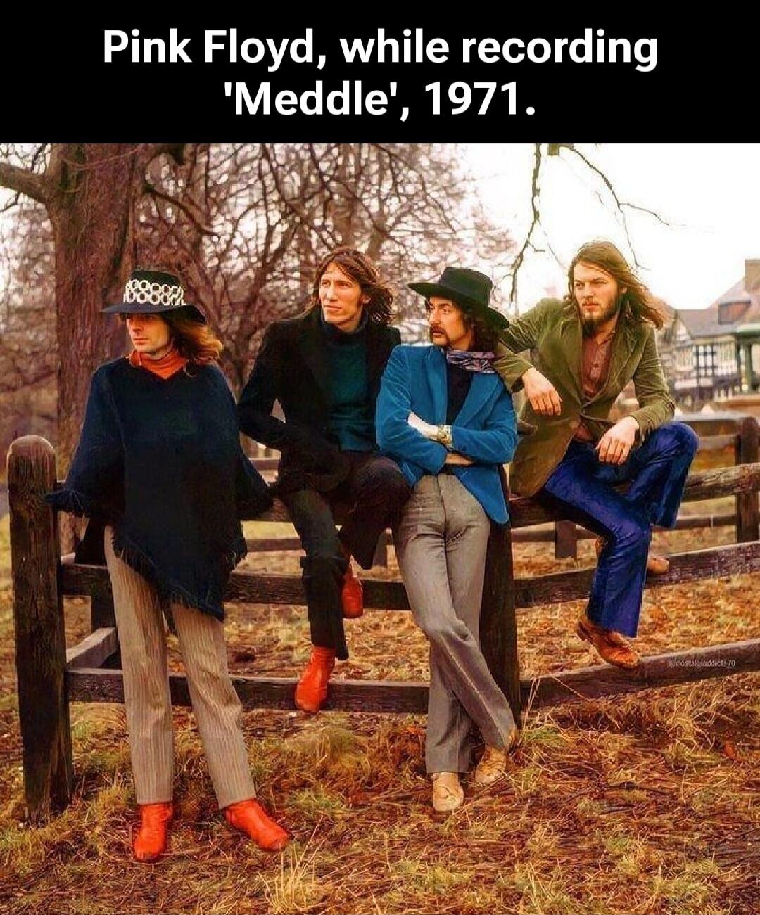 Pink Floyd, while recording 'Meddle', 1971.