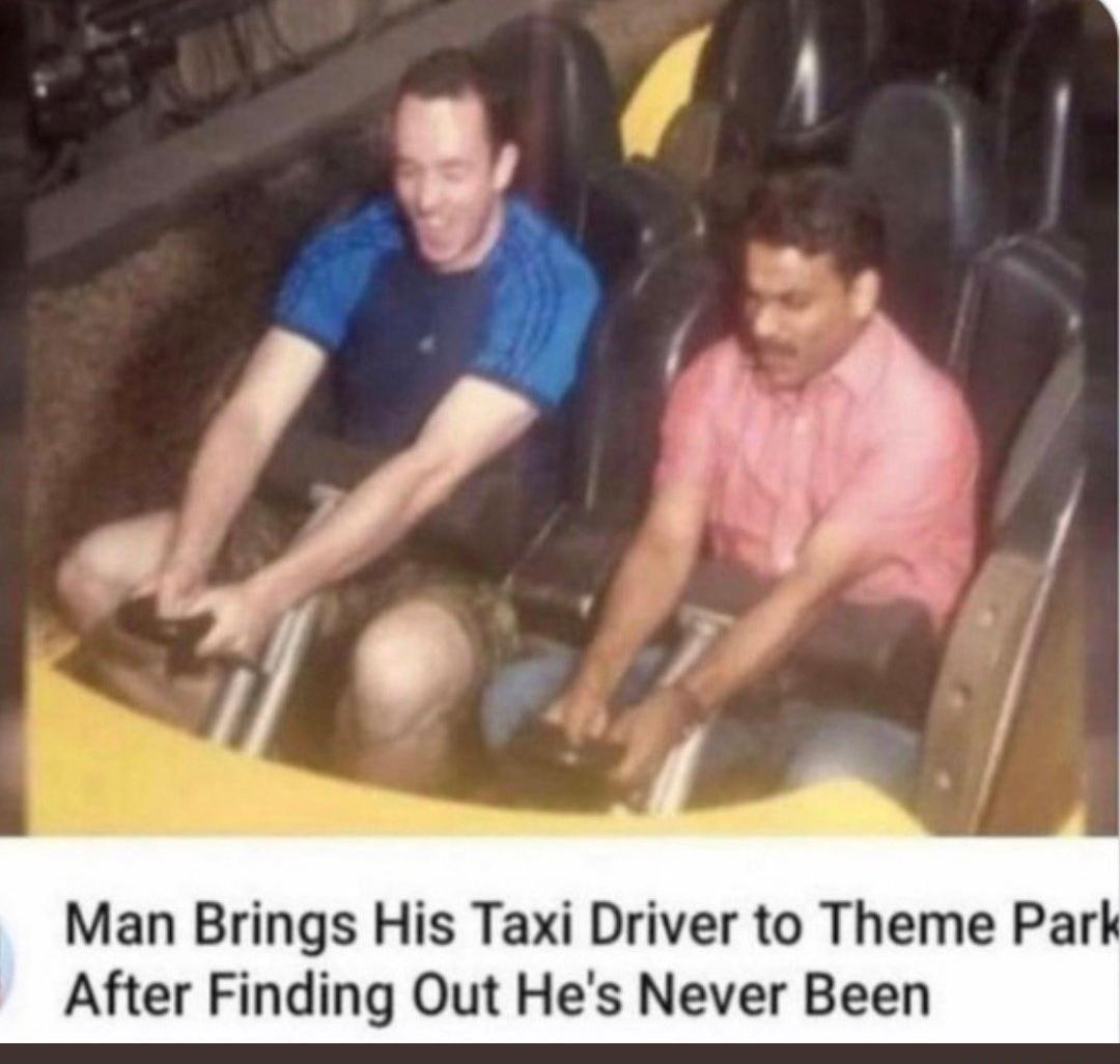 Man Brings His Taxi Driver to Theme Park After Finding Out Hes Never Been