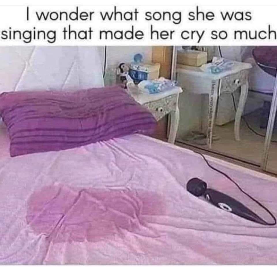 wonder what song she was singing that made her cry so much Py