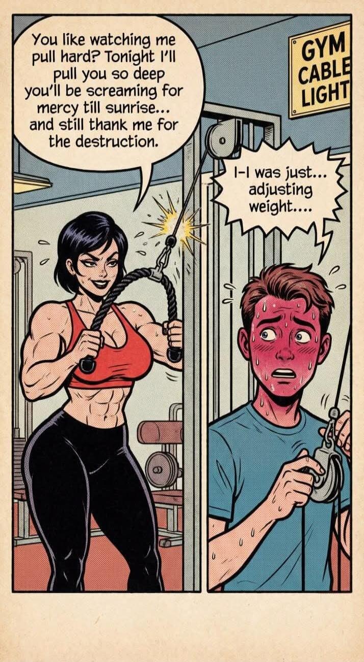 You like watching me pull hard? Tonight I’ll pull you so deep you’ll be screaming for mercy till sunrise... and still thank me for the destruction.
—I was just... adjusting weight...