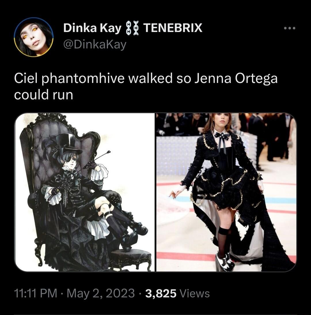 Dinka Kay TENEBRIX Ok Ciel phantomhive walked so Jenna Ortega could run