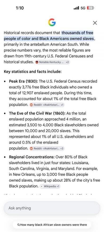 Historical records document that thousands of free people of color and Black Americans owned slaves, primarily in the antebellum American South. While precise numbers vary, the most reliable figures are drawn from 19th-century U.S. Federal Censuses and historical studies. Key statistics and facts include: Peak Era (1830): The U.S. Federal Census re
