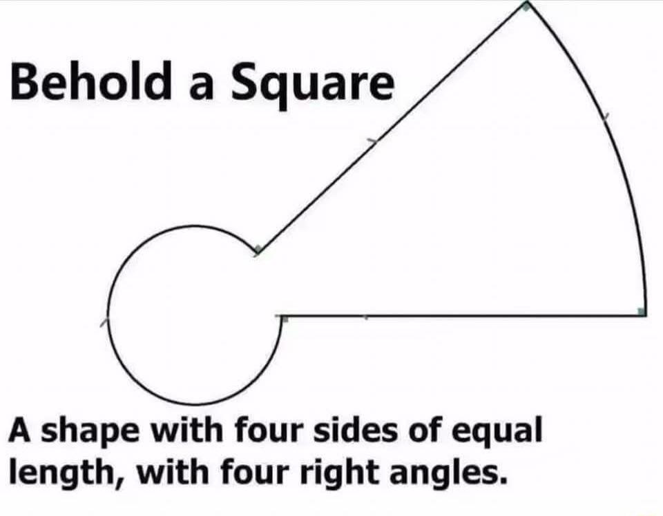 Behold a Square A shape with four sides of equal length with four right angles