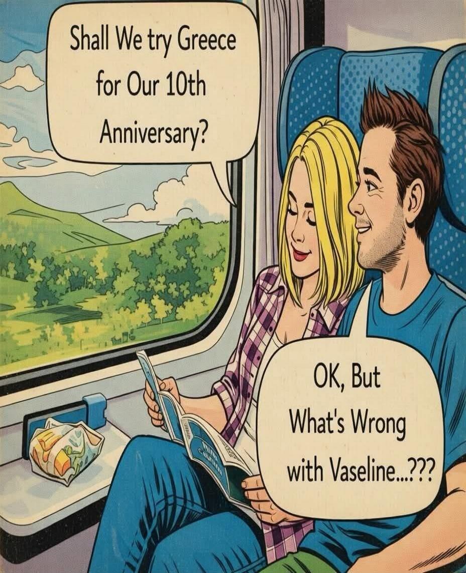 Shall We try Greece for Our 10th Anniversary? OK, But What's Wrong with Vaseline....???