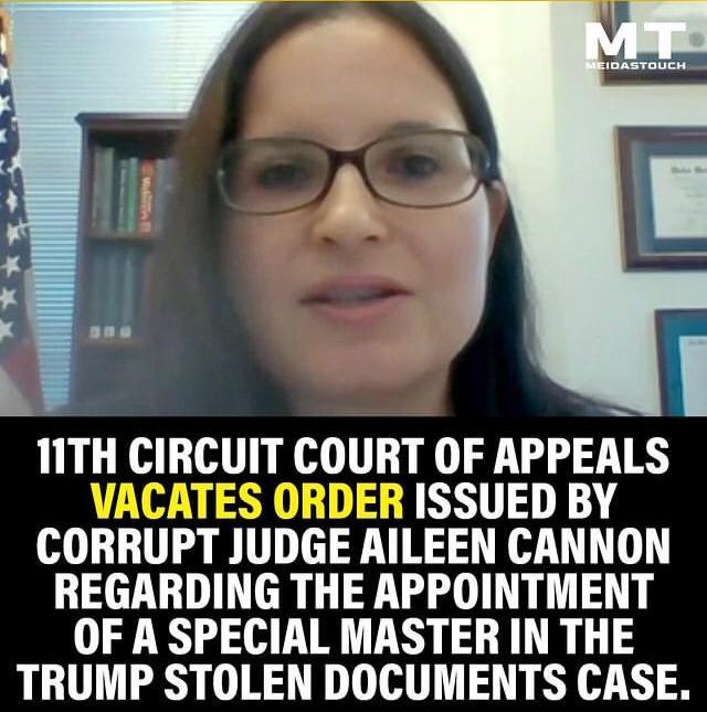 NTH CIRCUIT COURT OF APPEAIS 1 ISSUED BY CORRUPT JUDGE AILEEN LULDN REGARDING THE APPOINTMENT OF A SPECIAL MASTER IN THE TRUMP STOLEN DOCUMENTS CASE