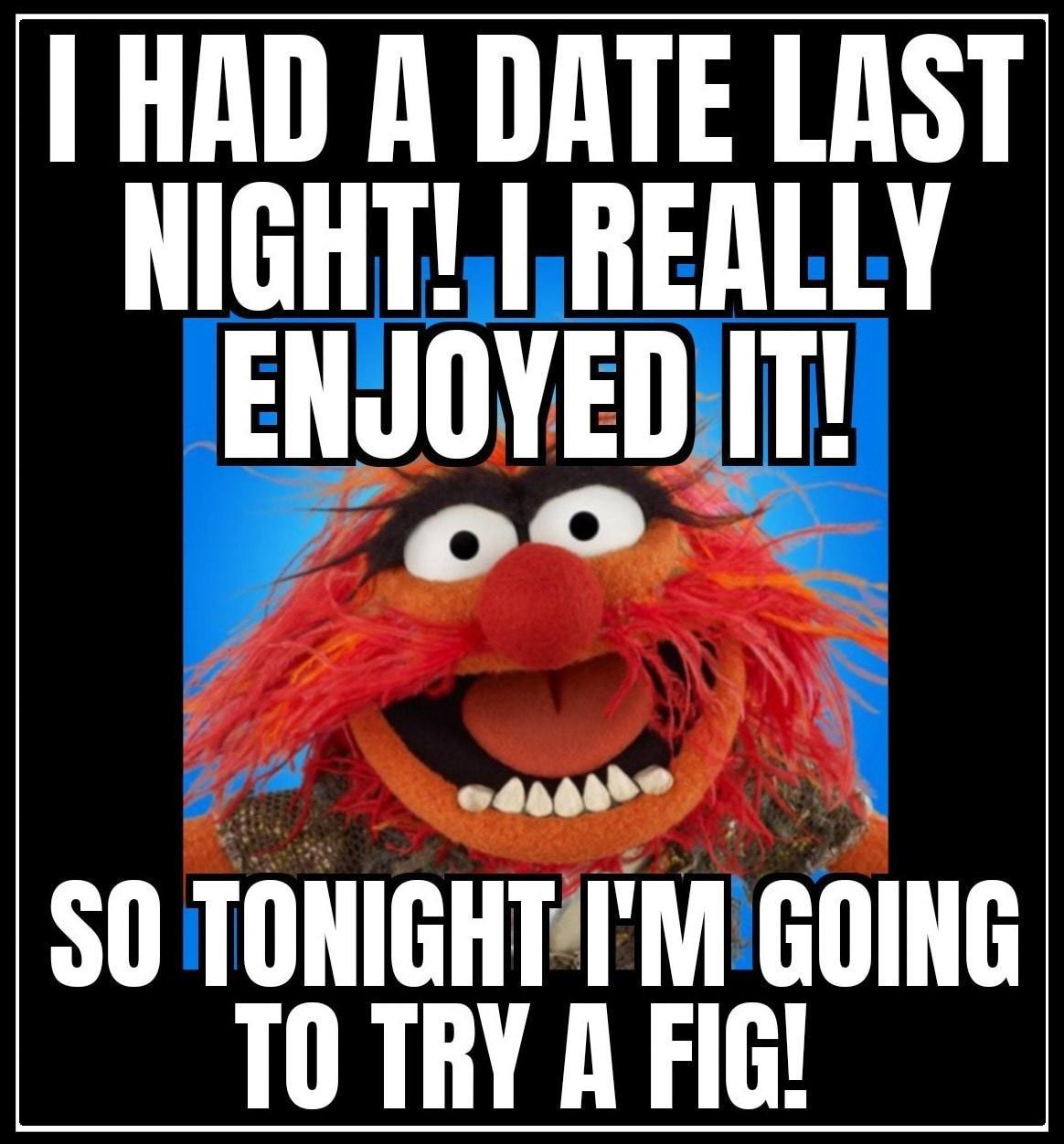 HAD A DATE LAST NIGHTLREALLY EIIJIIYEI it T N f S0 TONIGHTIMGOING T0 TRY A FIG