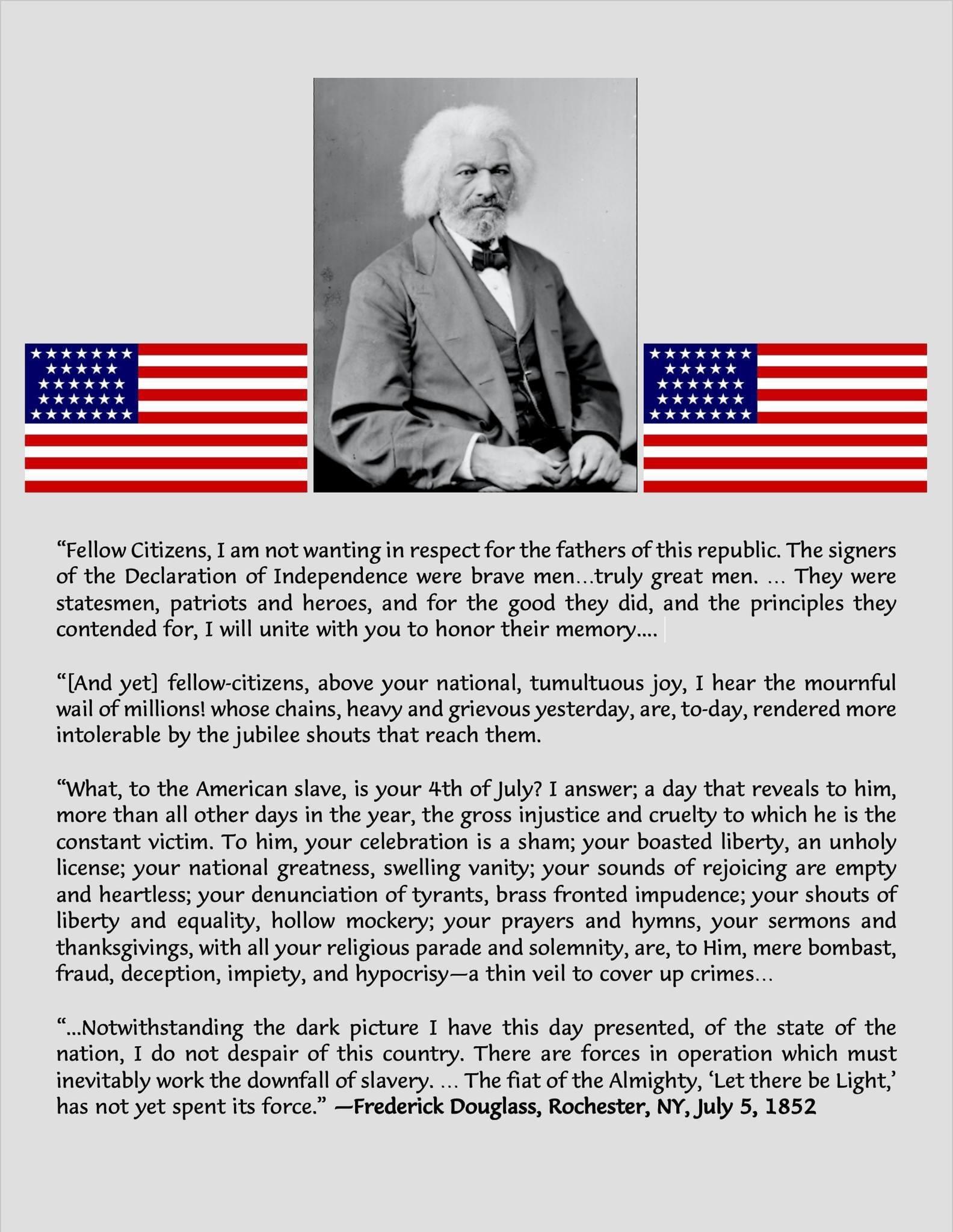 Fellow CitzensLam rot wanting i respect for the fathers of this republic Th signers of the Declaration of Independence were brave menruly great men They were Statesmen patriots and heroes and for the good they did and the principls they contended fo willuite with you to honor their memory And yet ellowitizens bove your national tumltuous Joy 1 hear the mournful vailof millons whse chasheavy and gr