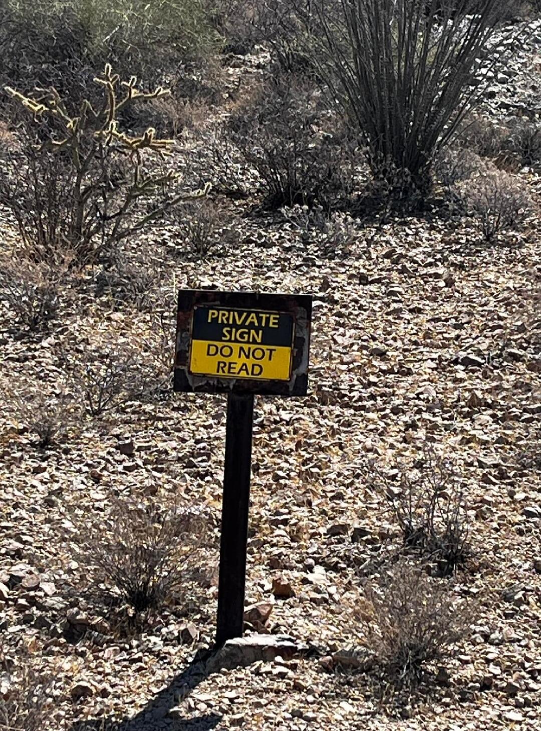 PRIVATE SIGN DO NOT READ