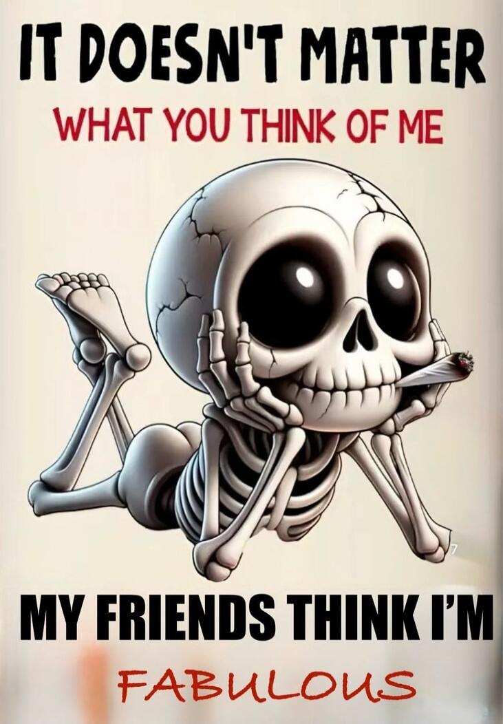 IT DOESN'T MATTER WHAT YOU THINK OF ME MY FRIENDS THINK I'M FABULOUS