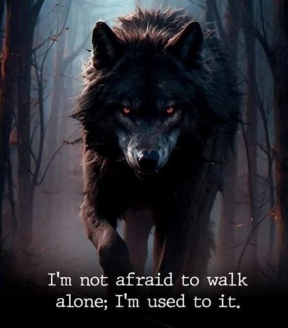 I'm not afraid to walk alone; I'm used to it.