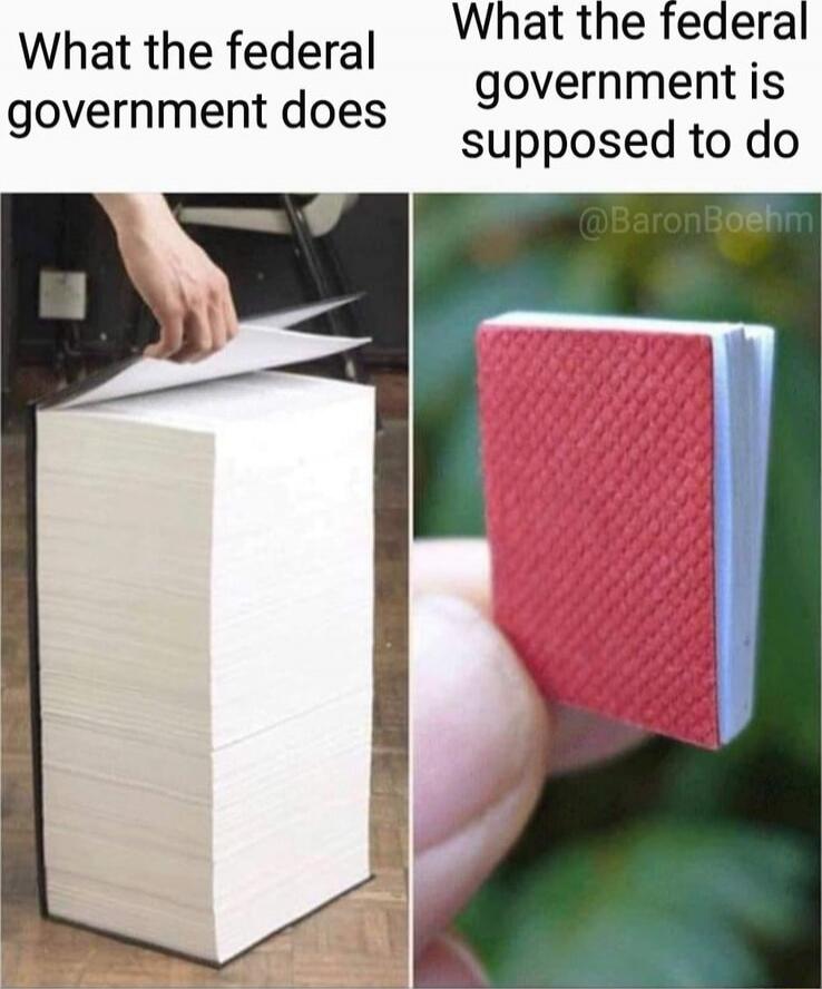 What the federal government does
What the federal government is supposed to do