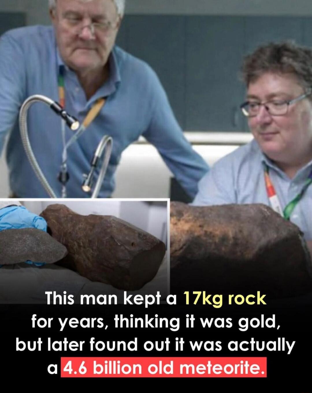 This man kept a 17kg rock for years, thinking it was gold, but later found out it was actually a 4.6 billion old meteorite.