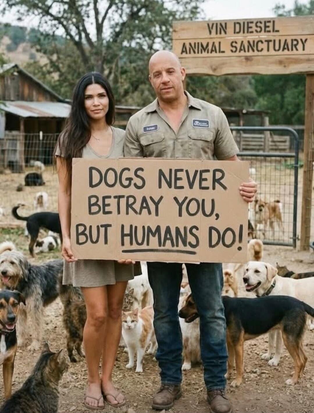 VIN DIESEL ANIMAL SANCTUARY. DOGS NEVER BETRAY YOU, BUT HUMANS DO!