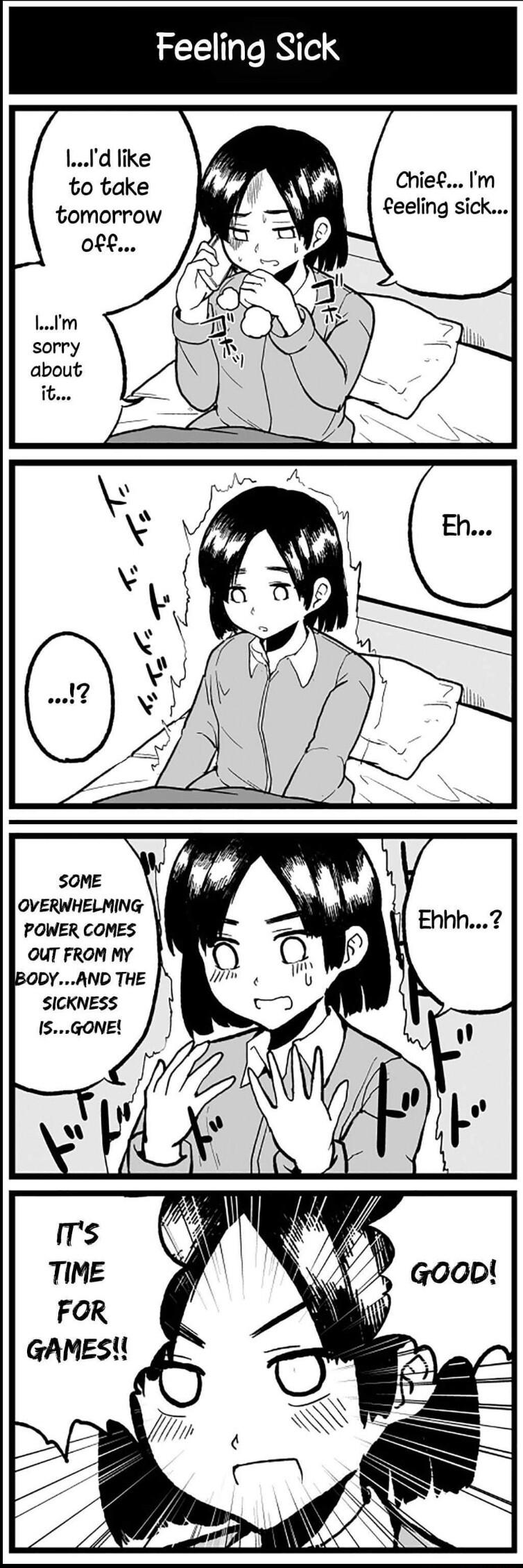 Feeling Sick lId like v y W i OVERWHELMING POWER COMES OuT FROM MY BODYAND THE SICKNESS