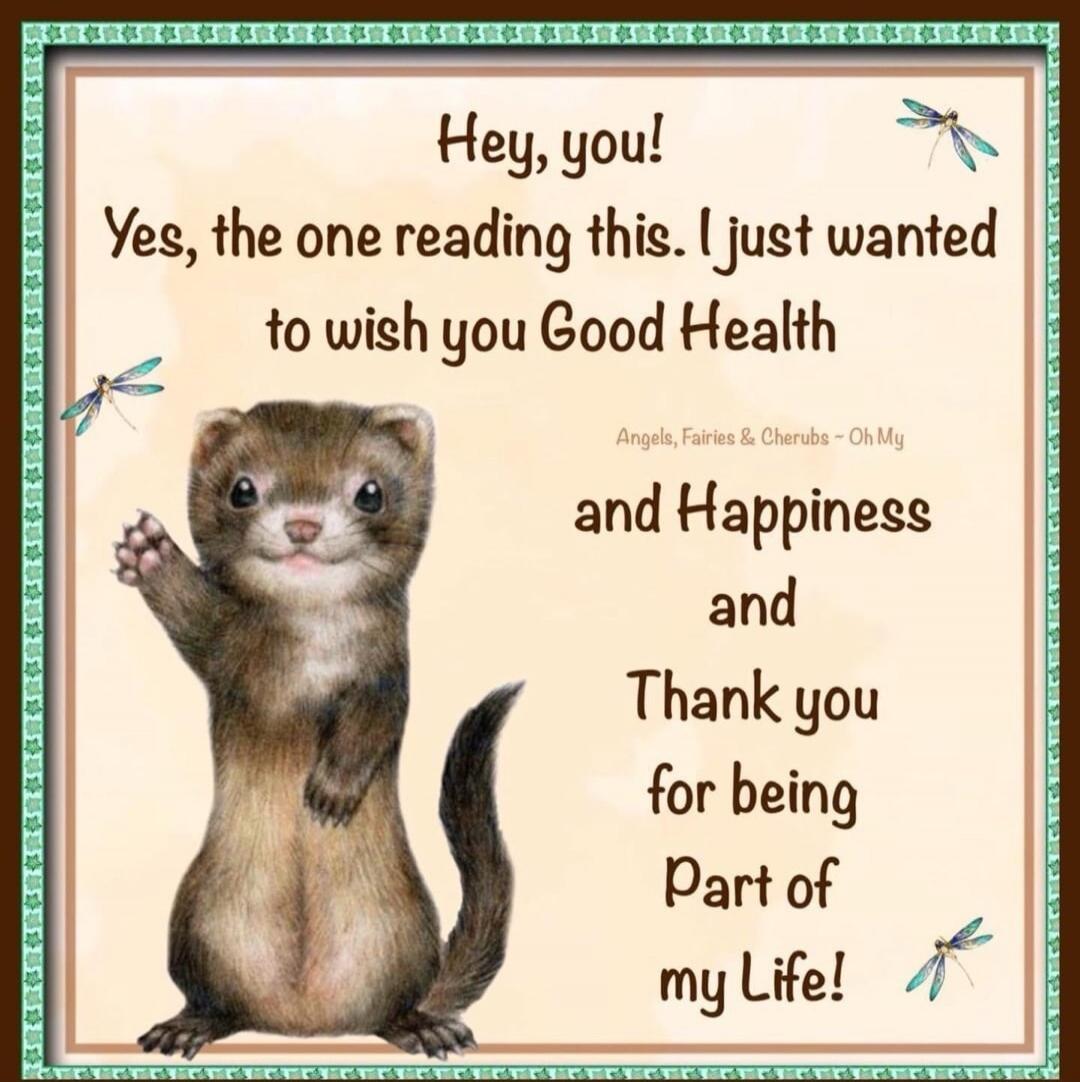 Hey, you! Yes, the one reading this. I just wanted to wish you Good Health and Happiness and Thank you for being Part of my Life! Angels, Fairies & Cherubs - Oh My