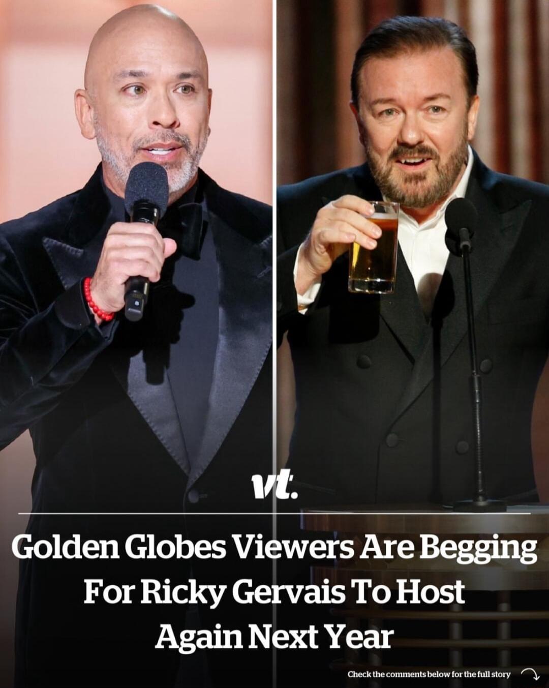 Golden Globes Viewers Are Begging For Ricky Gervais To Host Again Next Year PETERE