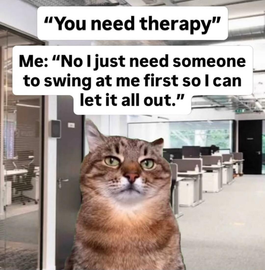 You need therapy. Me: 