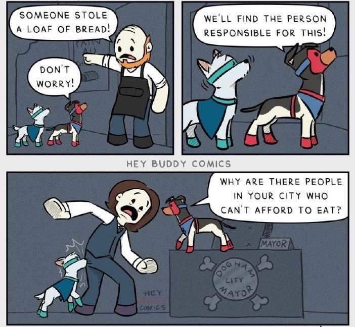 A R A WELL FIND THE PERSON RESPONSIBLE FOR THIS WHY ARE THERE PEOPLE IN YOUR CITY WHO CANT AFFORD TO EAT HEY 80001 an Bt