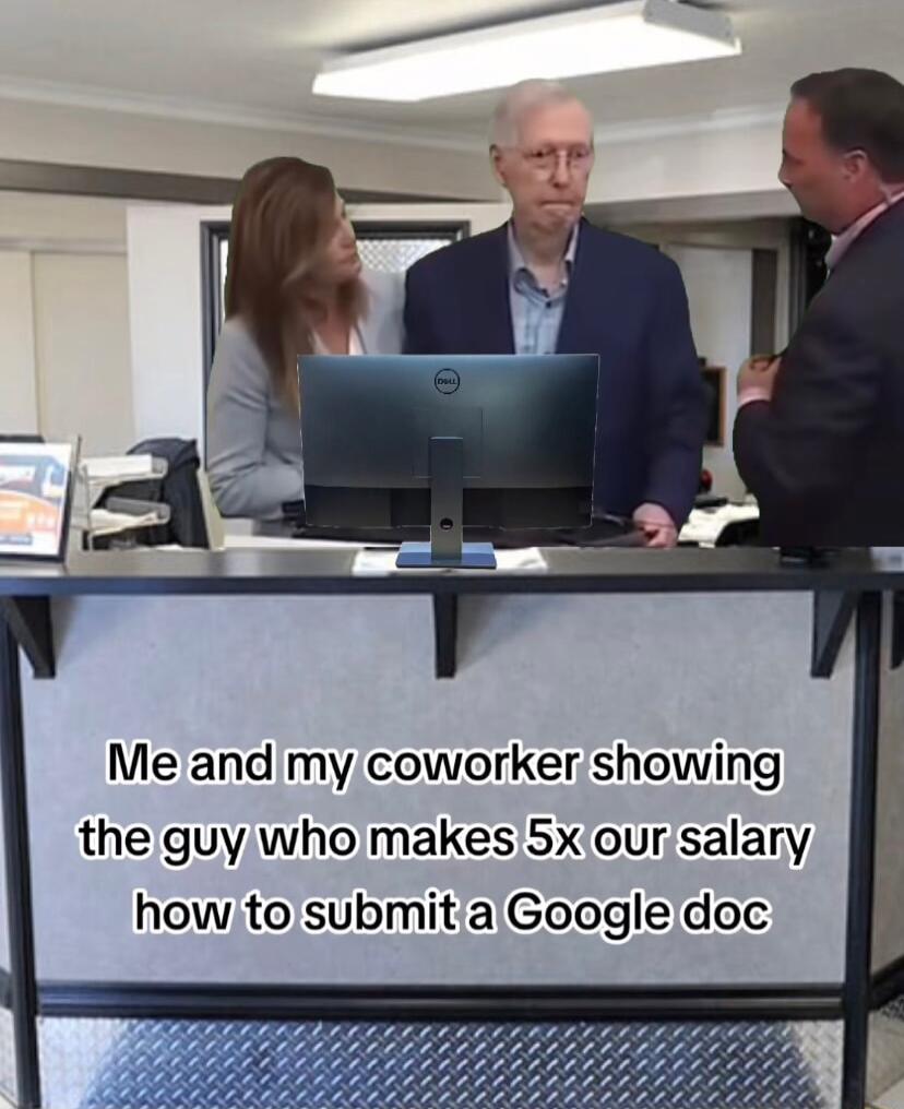 Me and mycoworkershowing the guy whomakes 5xoursalary howtosubmitia Googledoc