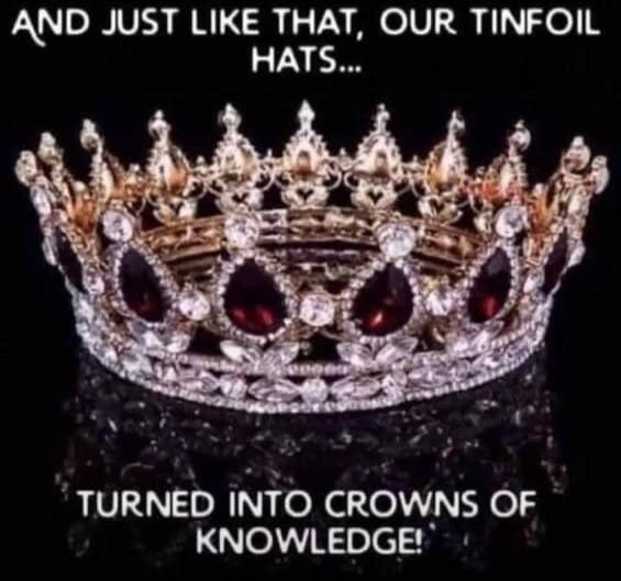AND JUST LIKE THAT, OUR TINFOIL HATS... TURNED INTO CROWNS OF KNOWLEDGE!