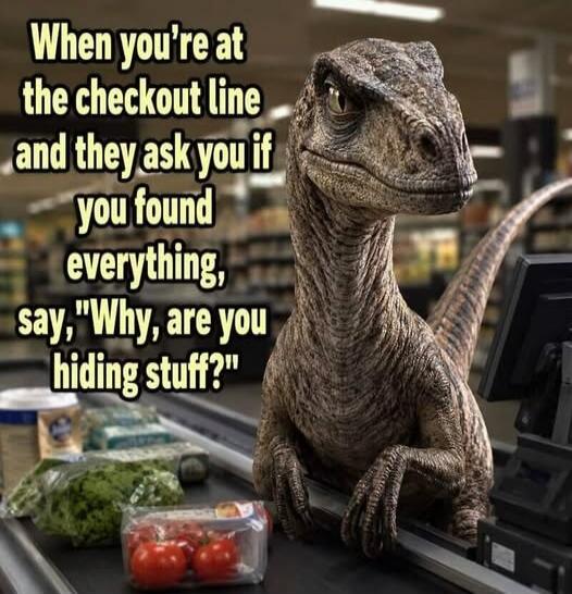 When you're at the checkout line and they ask you if you found everything, say, 