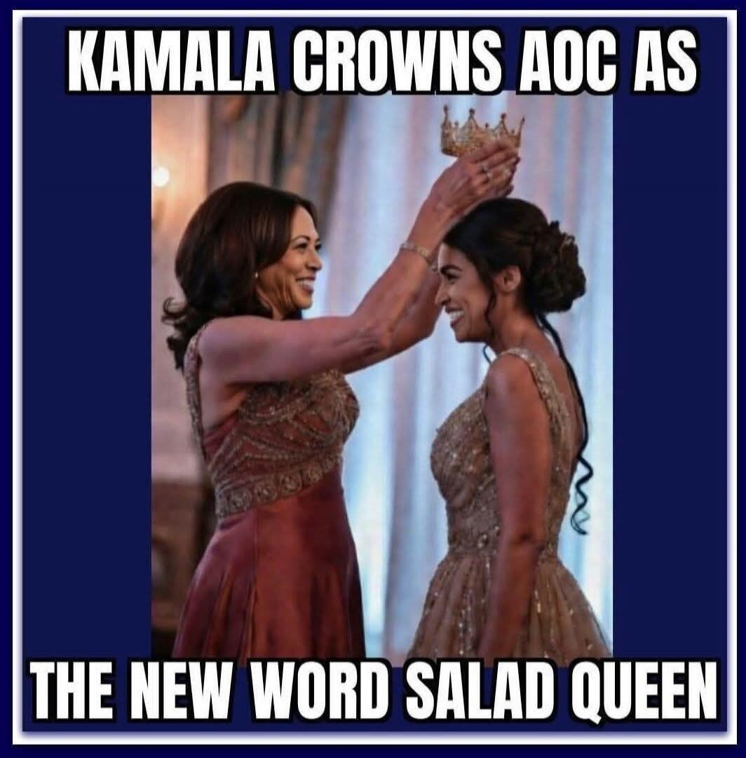 KAMALA CROWNS AOC AS THE NEW WORD SALAD QUEEN