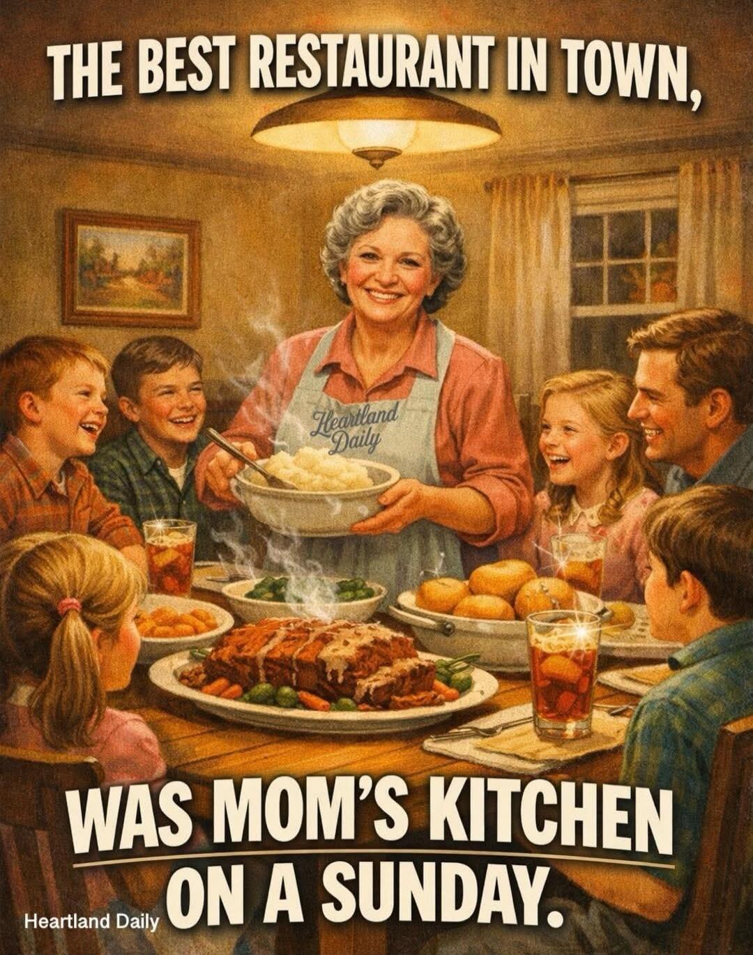 THE BEST RESTAURANT IN TOWN, WAS MOM'S KITCHEN ON A SUNDAY.