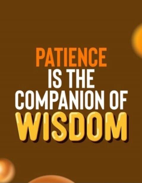 PATIENCE IS THE COMPANION OF WISDOM