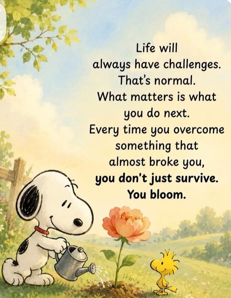 Life will always have challenges. That's normal. What matters is what you do next. Every time you overcome something that almost broke you, you don't just survive. You bloom.