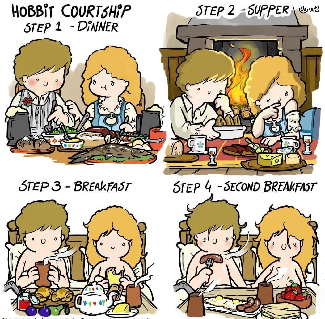 WoBBIT COURTSHP STEP 2 SUPPER we STEP 1 DINNER