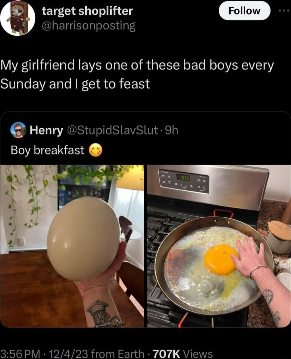 target shoplifter harrisonposting My girlfriend lays one of these bad boys every Sunday and get to feast Henry StupidSlavslut Sh 356 PM 12423 from Earth 707K Views