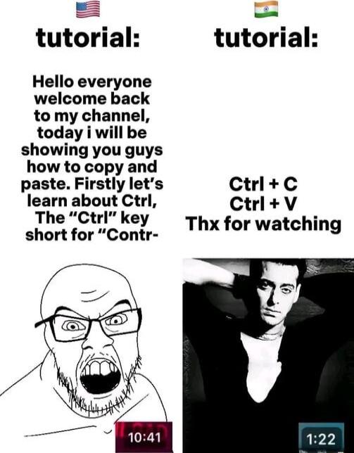 tutorial Hello everyone welcome back to my channel today i will be showing you guys how to copy and paste Firstly lets learn about Ctrl The Ctrl key short for Contr tutorial CtrlC CtrlV Thx for watching