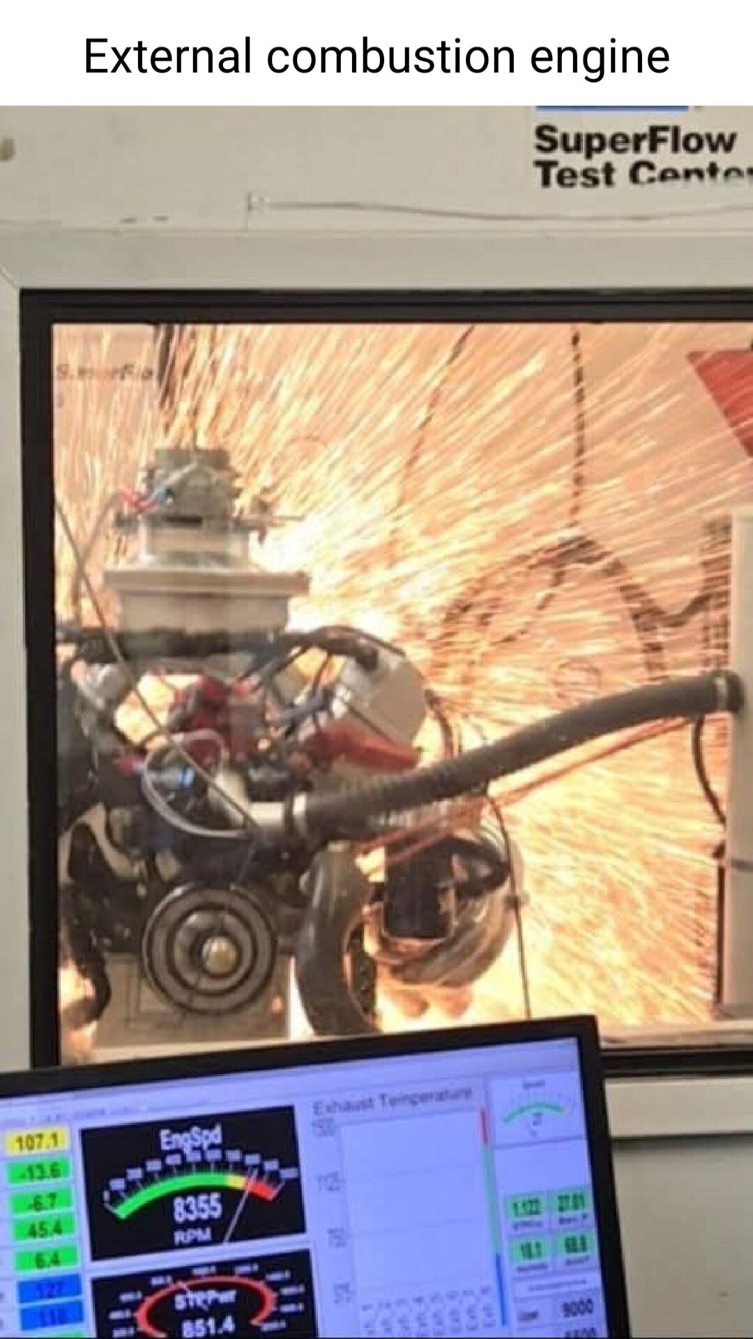 External combustion engine SuperFlow Test Conto